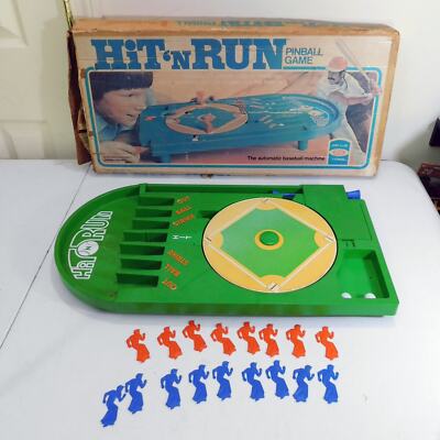 Ideal Toys Hit N Run Baseball Pinball Game In Box 1976 Mostly Complete Playable