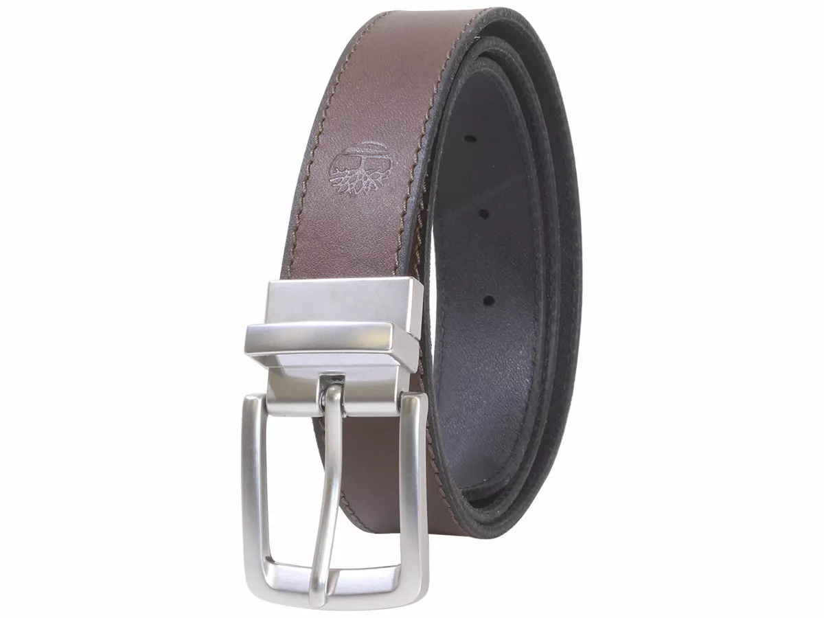 Timberland Men's Classic Leather Belt Reversible From Brown To Black,  Brown/black, 32 at  Men's Clothing store