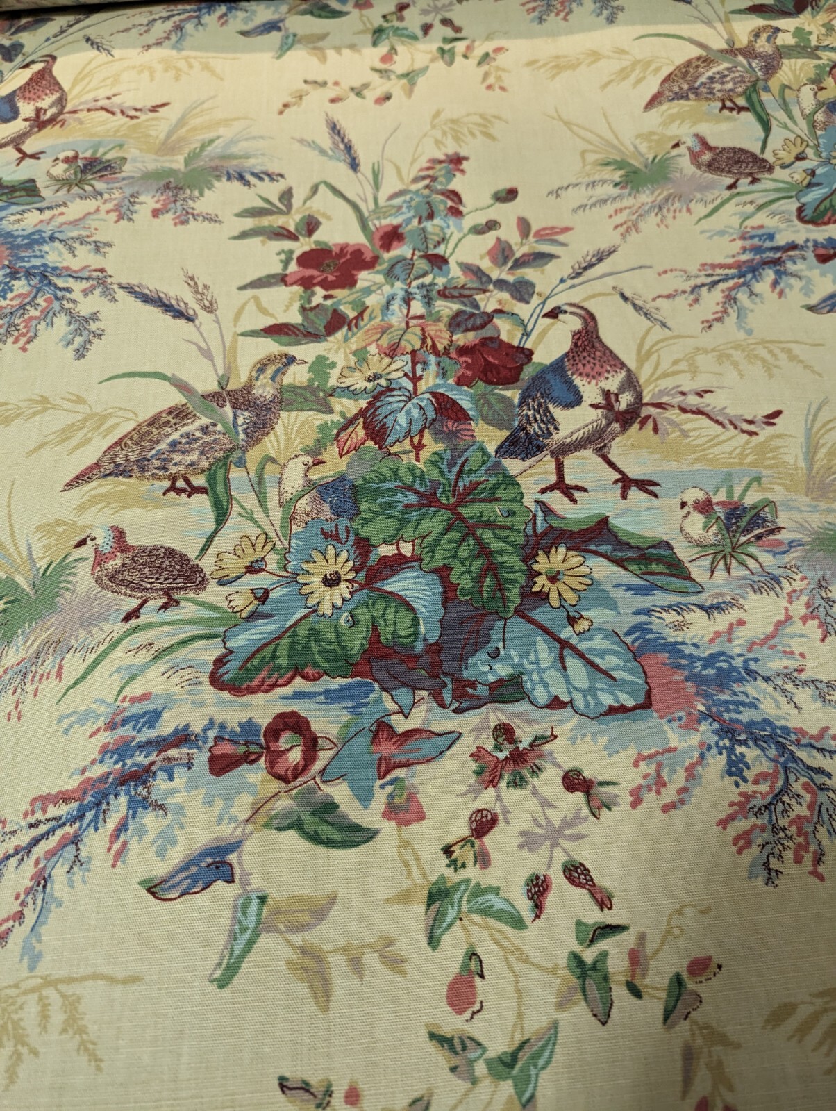 Vintage Schumacher "Quail Meadow" Upholstery Fabric 8.5 yards eBay