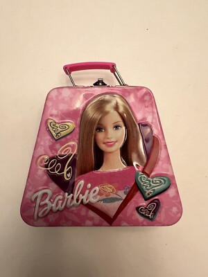 Vintage Barbie Embossed Tin Small Lunch Box Style 3/4
