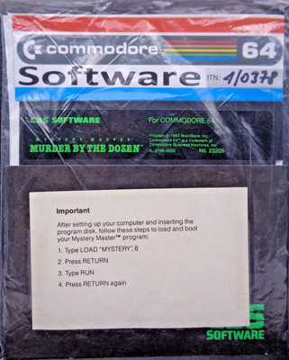 COMMODORE 64/128 -- MURDER BY THE DOZEN (CBS - DISK)