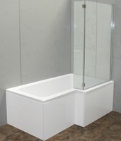 Shower Bath 1500 1700 Square L Shape 6mm Glass Screen Solid Mdf Front Panel Shower Bath 1500 1700 Square L Shape 6mm Glass Screen Solid Mdf Front Panel