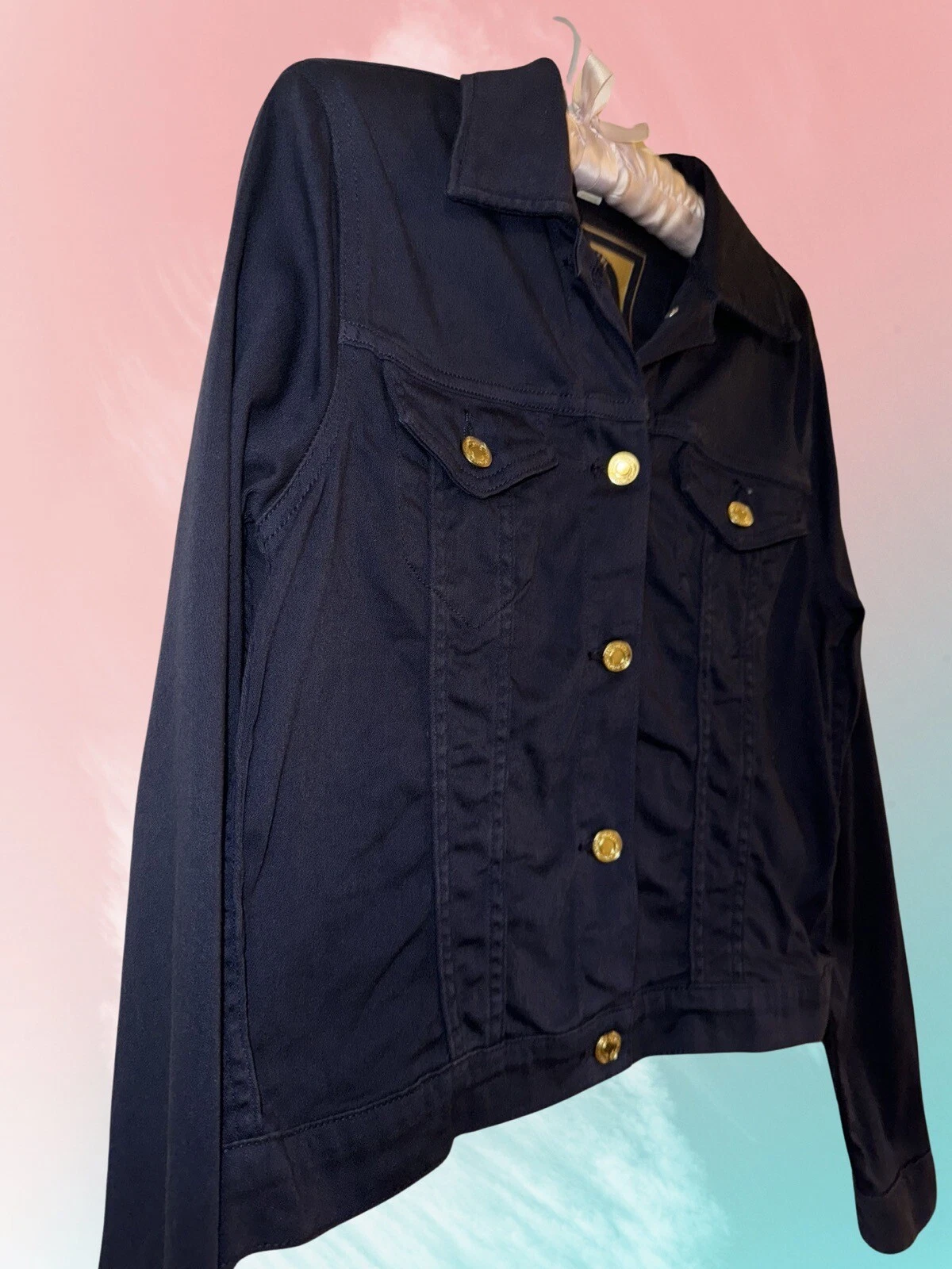 Michael Kors MK Giacca Abito Donna Piccola Elastica Blu Scuro Adattata Tagliata