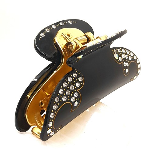 big size black Acrylic with rhinestone Claw Clip hair accessory Gift item #2 - Picture 8 of 9