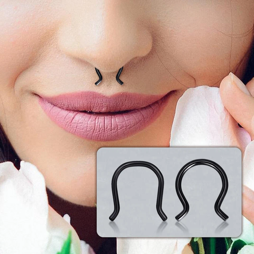 6-12 ШТ. Кольца для Подковы Носа Перегородки Губ Соска Трагуса Хряща Пирсинга Бровей - Изображение 3 из 4