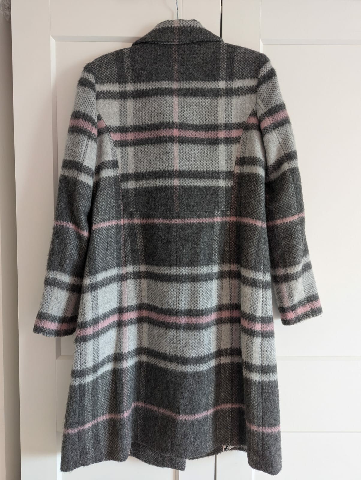 Ted Baker Pink & Grey Warm Wool Double Breasted Pea Coat UK 10, TB 2 image 2