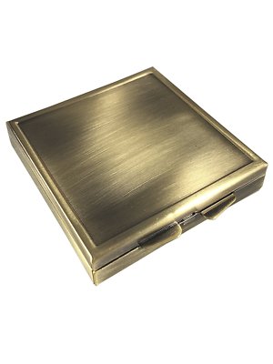 Vintage Brass Small Daily Medication Pill Box Organizer Case for Pocket or Purse