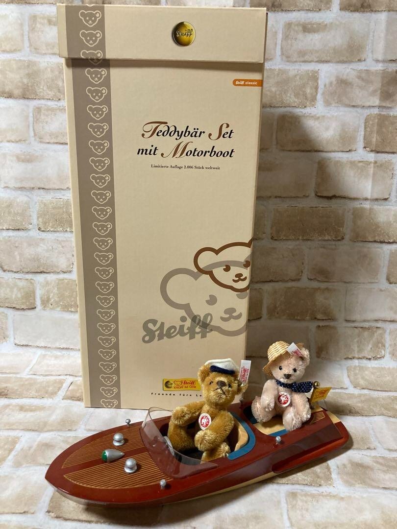 シュタイフ テディベア ウィズ モーターボート 白タグ限定品 Steiff シュタイフ テディベア ウィズ モーターボート 白タグ限定品 Steiff
