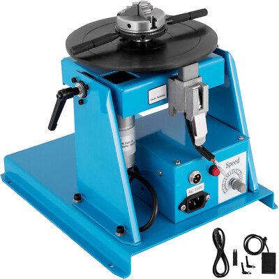 US 110V Rotary Welding Positioner Turntable Table 2.5/" 3 Jaw Lathe Chuck 2-20RPM