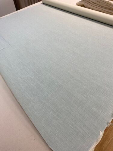 Wallpaper- Linen Paper Backed Wall Covering Pale Blue 650cm length