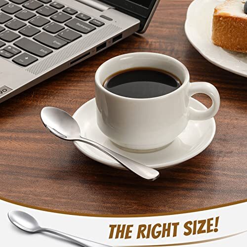 6 Pcs 4.7" Demitasse Espresso Spoons Stainless Steel for Home Kitchen Restaurant - Picture 5 of 7