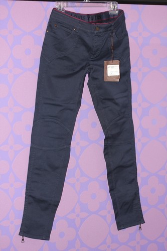 Louis Vuitton Skinny Jean 'Treggings' Studs Monogram Plaid Shield Patch Pant 40! - Picture 3 of 8