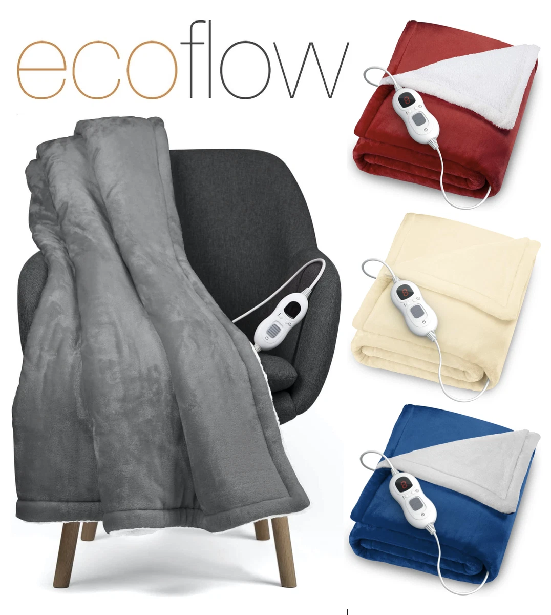 2023 Electric heated throw fleece blanket soft available in 4 colours ideal  gift | eBay