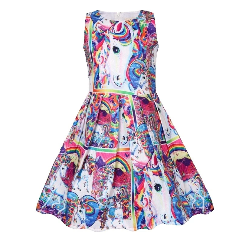 Rainbow verano vestidos de fiesta para niñas