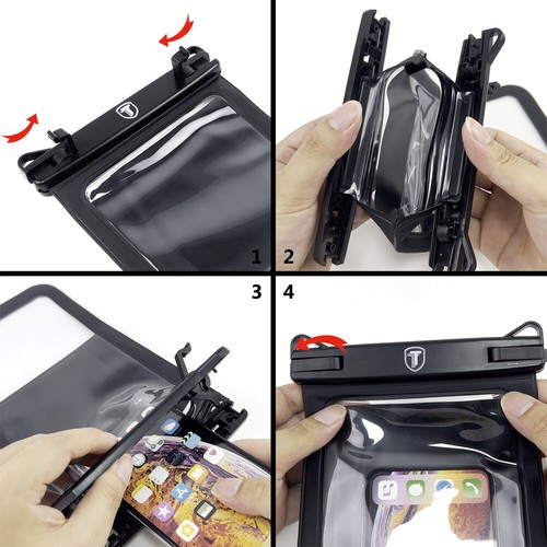 Waterproof Floating Swim Cell Phone Pouch Case Underwater Dry Bag with Strap - Picture 4 of 22