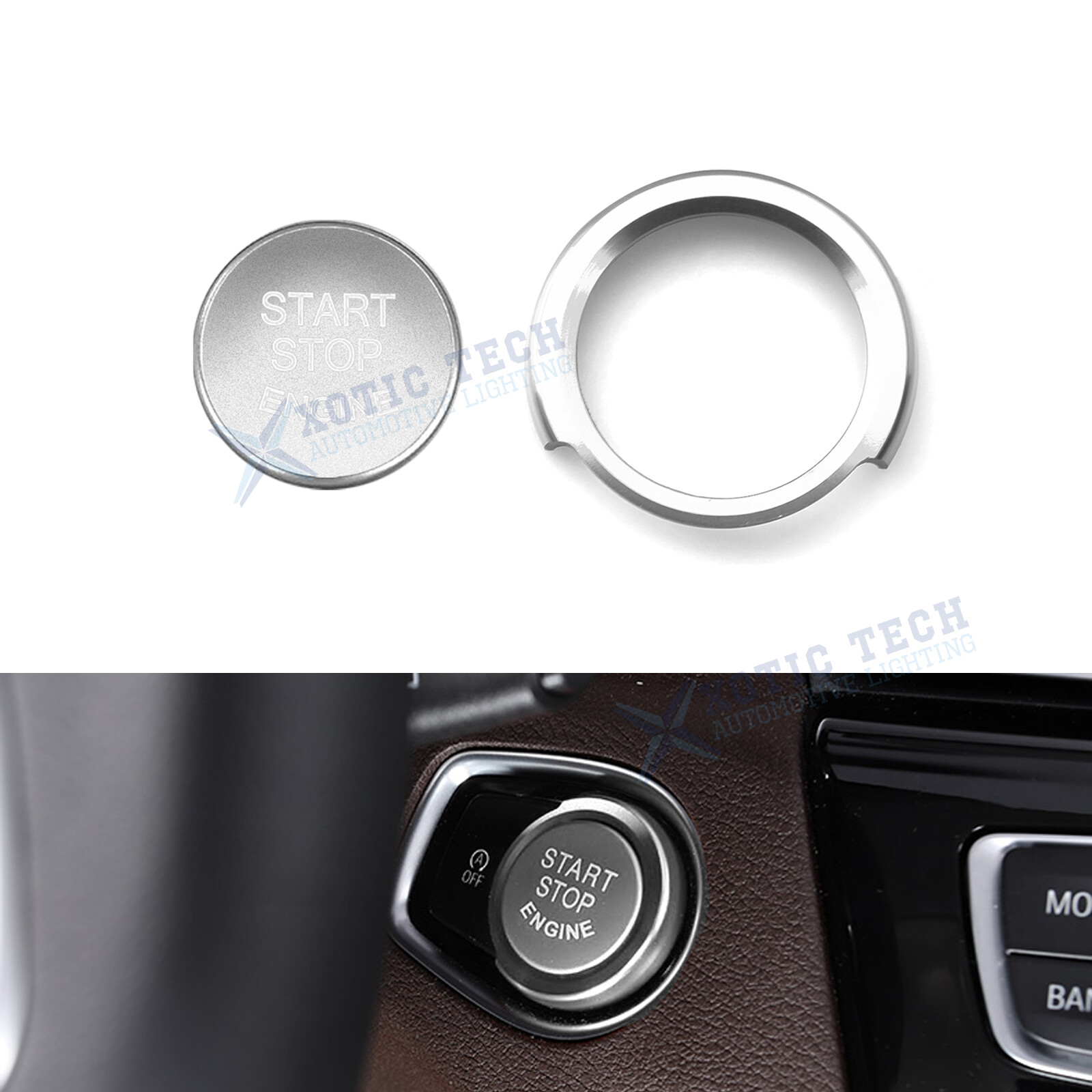 Aluminum Engine Start/Stop Button Cover Trim For Audi A4, A5, S4, S5 (2009-Up) - Glossy Finish, Xotic Tech Brand