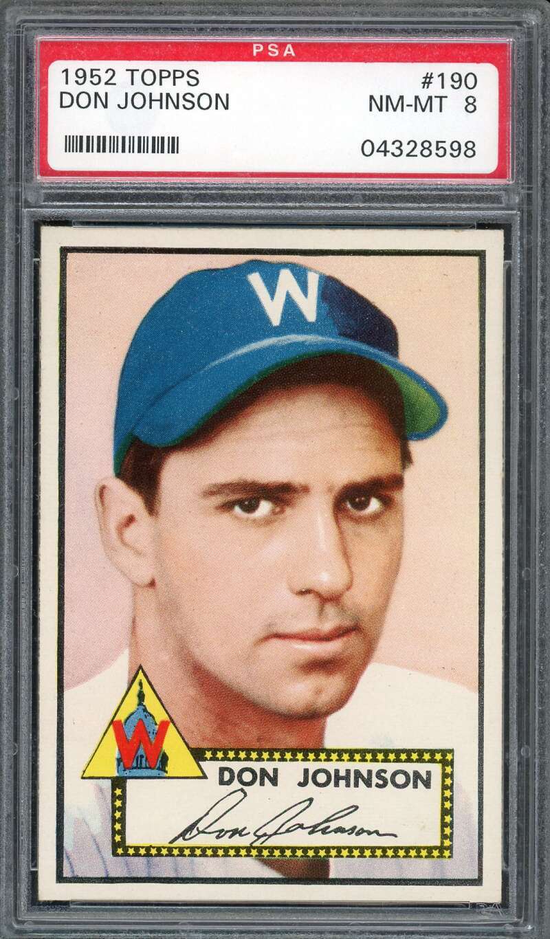 1952 Topps 190 Don Johnson PSA 8 04328598