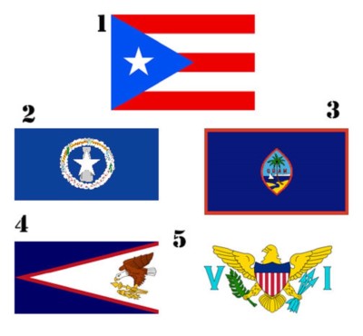 3x5 US Territories United States 5 Pack Flag Wholesale Set Combo 3'x5'