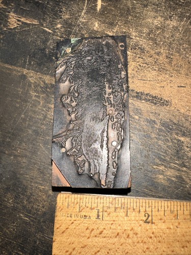 Printing Block ( Beaver Woodchuck Groundhog ??) Copper Face Nice Image! - Picture 9 of 12