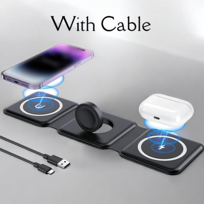 100W 3-in-1 Wireless Charger: Fast Charge iPhone, AirPods, & Watch