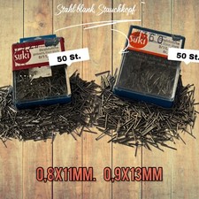 50 kleine Nägel Drahtstifte Drahtnägel Stauchkopf Eisen Modellbau fein 8/11 9/13