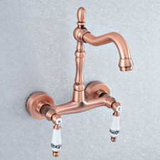 Antique Red Copper Swivel Spout Kitchen Sink Faucet Bathroom Basin Taps 2sf904