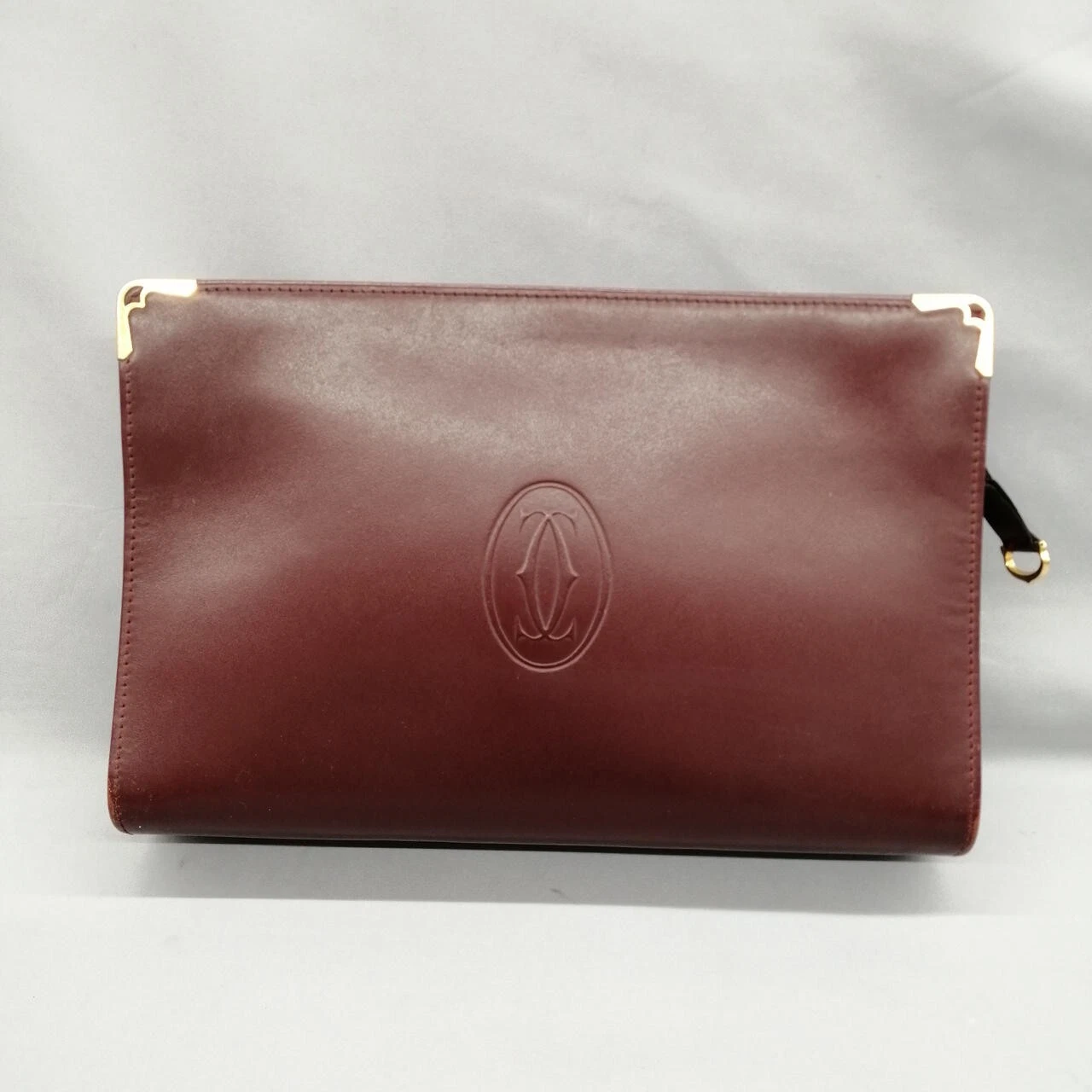 Must de Cartier Authentic Clutch Bag Women's Handbag Travel Leather 2C Logo
