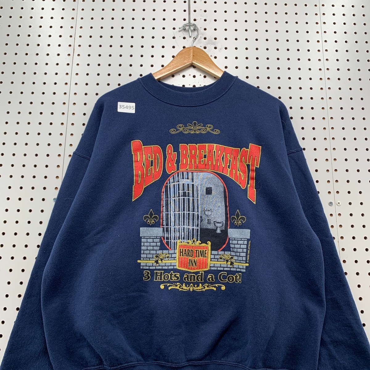 Sweat Vintage Lands' End Années 90 - Bleu Taille M - Unisexe USA