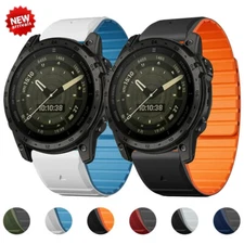26/22MM Magnetic Silicone Strap Quick Release Watch Band For Garmin Fenix 8/7/6