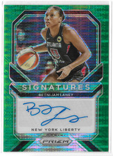 2021 Prizm WNBA Signatures Green Pulsar #7 Betnijah Laney #3/25 New York Liberty