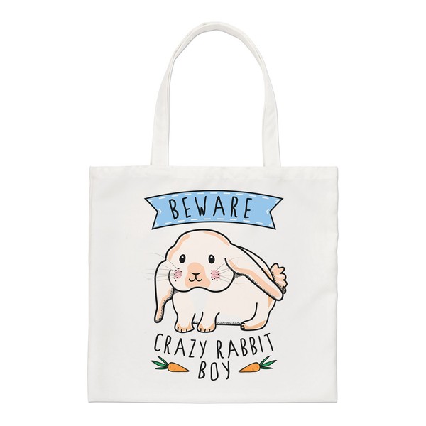 Beware VerrüCkt Hase Junge Regular Tragetasche Lustig Bunny Tier Pet Schulter-image