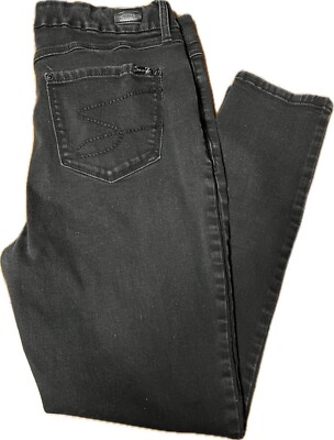 Seven Size 14 Black Tummyless High Rise Skinny Jeans