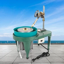 Gem Faceting Machine Gemstone Flat Grinder Jewelry Lapidary Cutter Polisher 180W