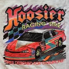Vintage Hoosier Racing Tire Shirt Men’s Size Large Tires Designed For Champions