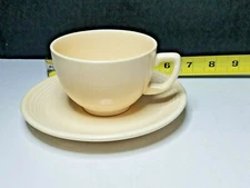 Vintage Homer Laughlin Light Yellow Carnival Cup and Fiestaware Saucer