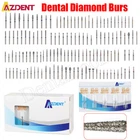 100Size AZDENT Dental Diamond Burs FG High Speed Handpiece Friction Grip 5Pc/Box