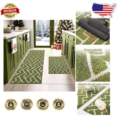 Stylish Geometric Design Kitchen Runner Mats - Easy Care and Non-Slip Features