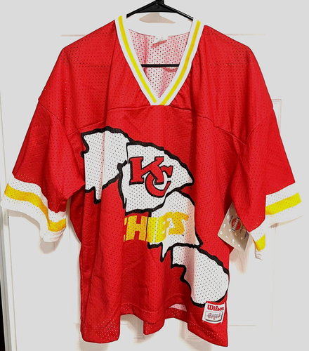 Camiseta deportiva KANSAS CITY CHIEFS para hombre roja vintage corte 3/4 Wilson NUEVA ETIQUETA - Imagen 1 de 7