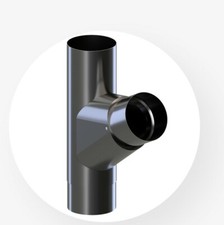 Metal Gutter TEE  130mm . STEEL . Anthracite  and Black  