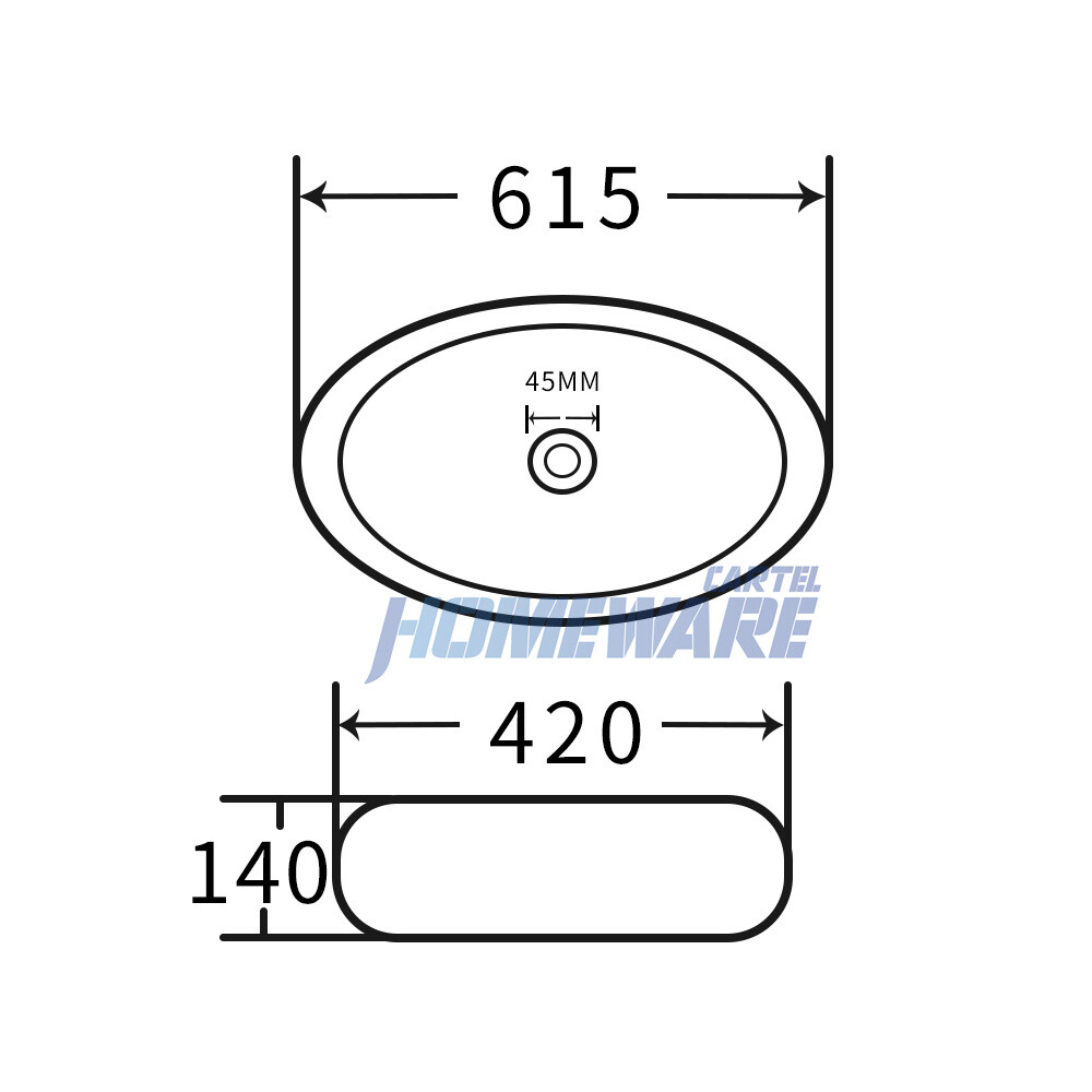 Marbling Ceramic Hand Wash Basin Above Counter Top Mount Oval Bowl