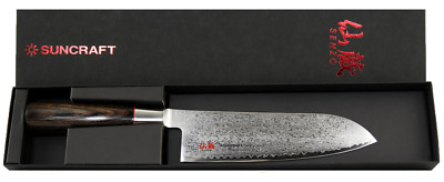 Damastmesser Suncraft Senzo Classic-Santokumesser-16,7 cm Klinge - 67 Lagen