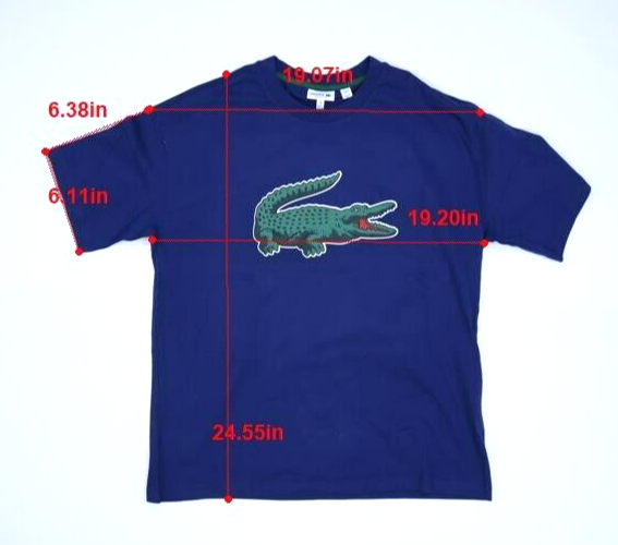 Lacoste Graphic Print Crocodile Cotton T-Shirt Navy Short Sleeve