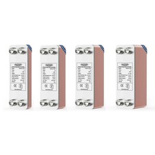 ALORAIR 10-40P 4"x12" Brazed Plate Heat Exchanger, 1" MPT Ports, 316L St.Steel