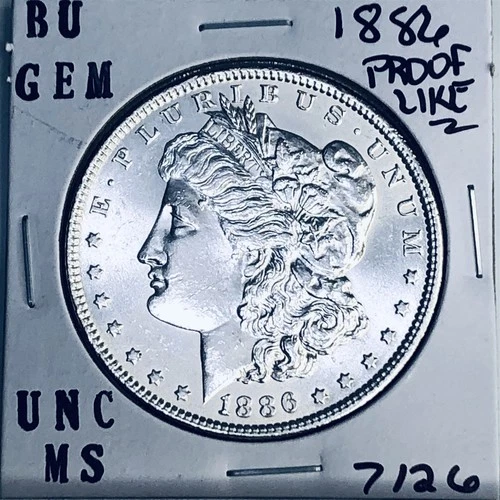 1886 BU GEM MORGAN SILVER DOLLAR UNC MS+++ U.S. MINT RARE COIN 7126