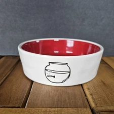 Rae Dunn - Artisan Collection by Magenta - Fishbowl - Cat Bowl - Rare Red Inside
