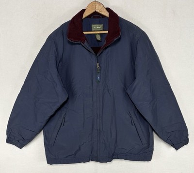 Vintage LL Bean Polartec Jacket Women s Medium Fleece Lined Winter Navy/Maroon
