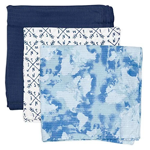 -Pack Mantas Algodón Orgánico Talla Única 3 Acuarela Mundo Foto 2 de 4