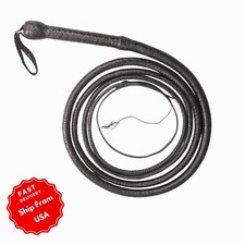 Genuine Leather Bullwhip 4  16 Ft Handmade 16 Plait Braided Heavy Duty