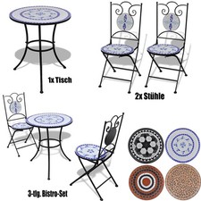 Bistrotisch or Klappbar Stühle  or 3-tlg. Bistro-Set Keramik Gartentisch  Rund