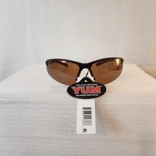 YUM Pradco Polarized Fishing Sunglasses Brown Frame